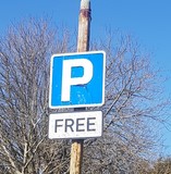 free parking in Budleigh Salterton sign